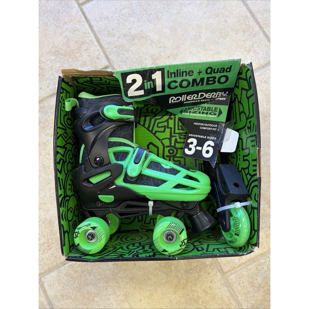 Roller Derby 2-in-1 Incline + Quad Combo - Size‎ 3-6